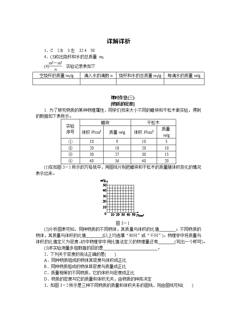 苏科版八年级物理下册第六章 物质的物理属性 课时作业 练习03