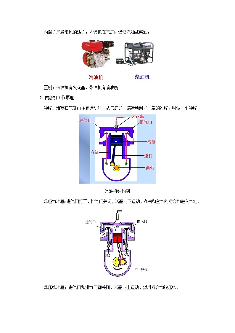 2020年中考物理人教版专题复习：热机、能量的转化和守恒 教案02