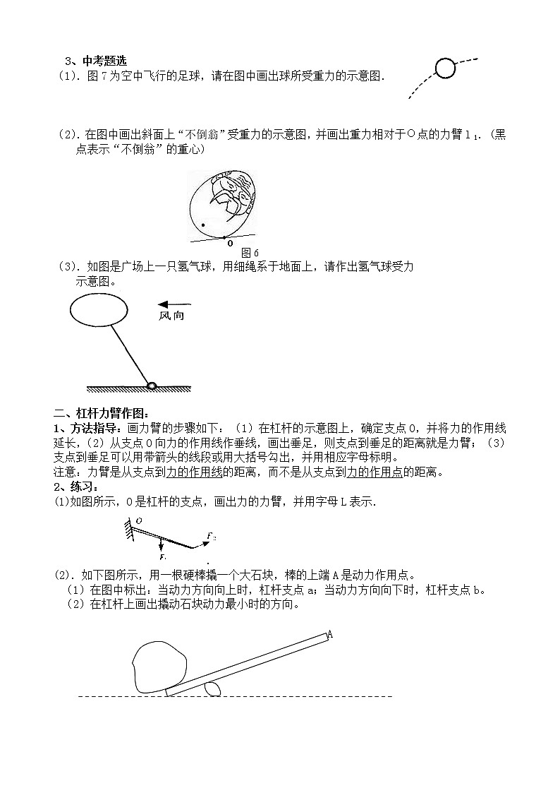 2020苏科版九年级物理学习共同体中考复习专题  力学作图学案（无答案）02