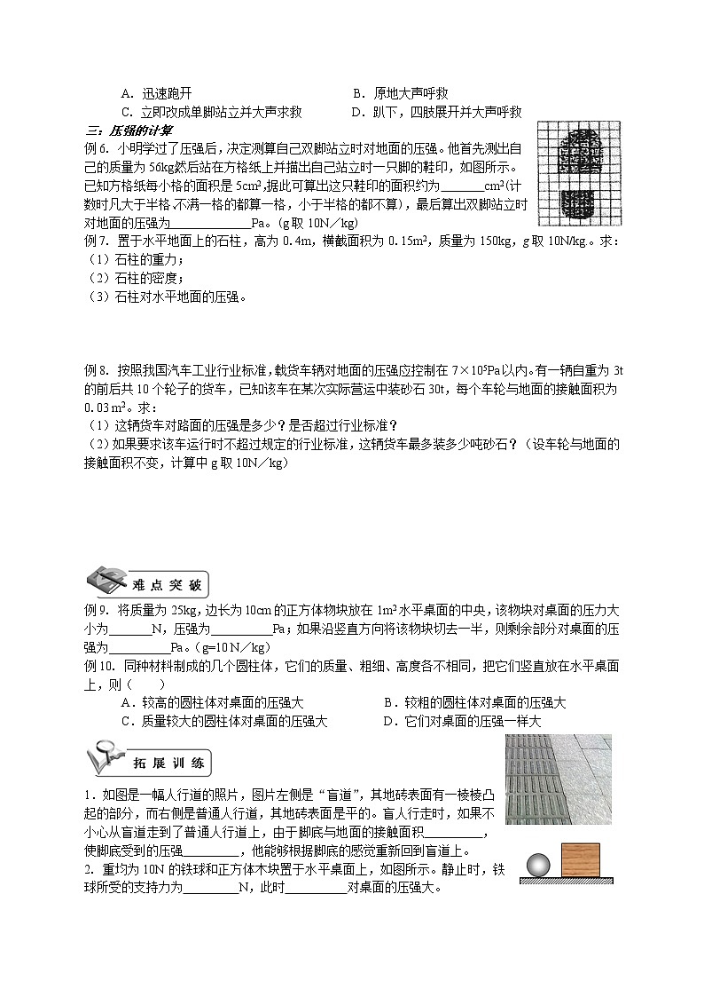 苏科版九年级物理学习共同体中考复习专题 压强2课时（无答案）第2页