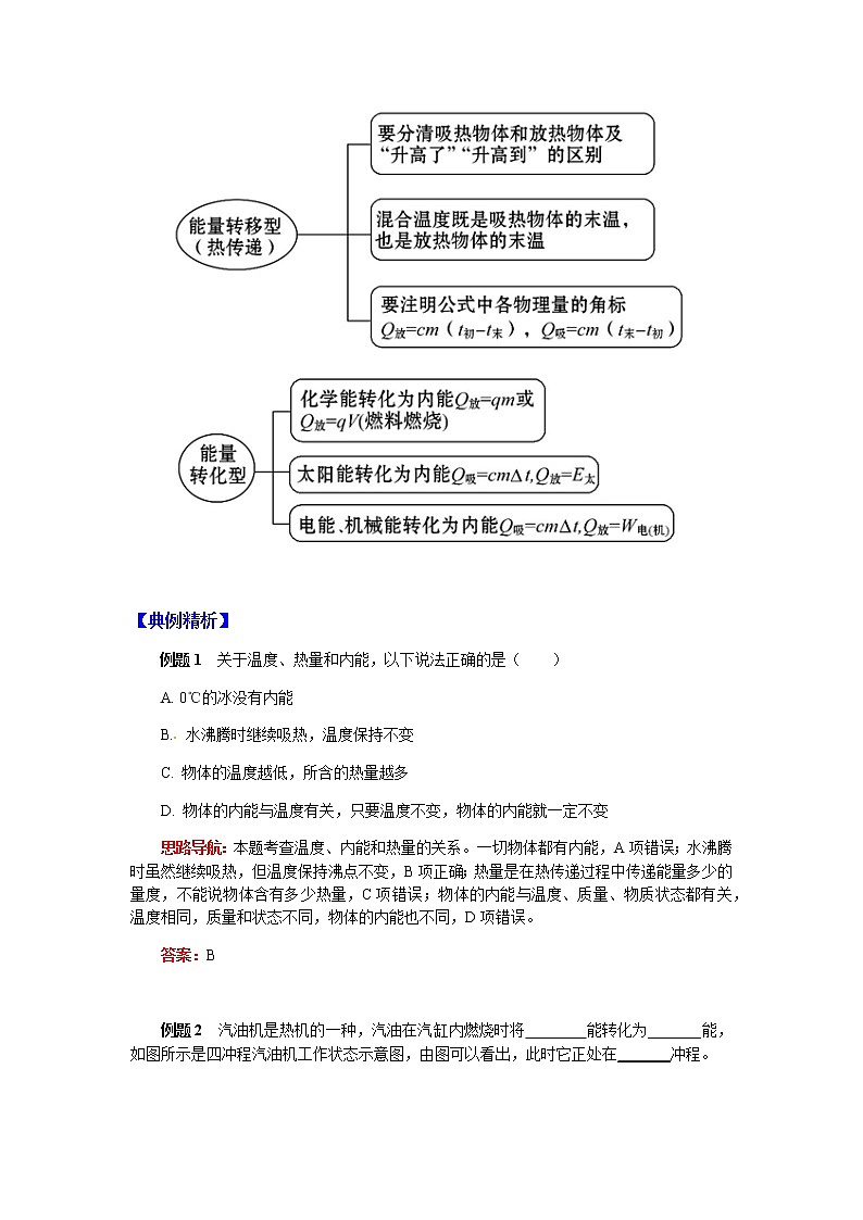 2020年中考物理人教版专题复习教案：内能与内能的利用（无答案）03