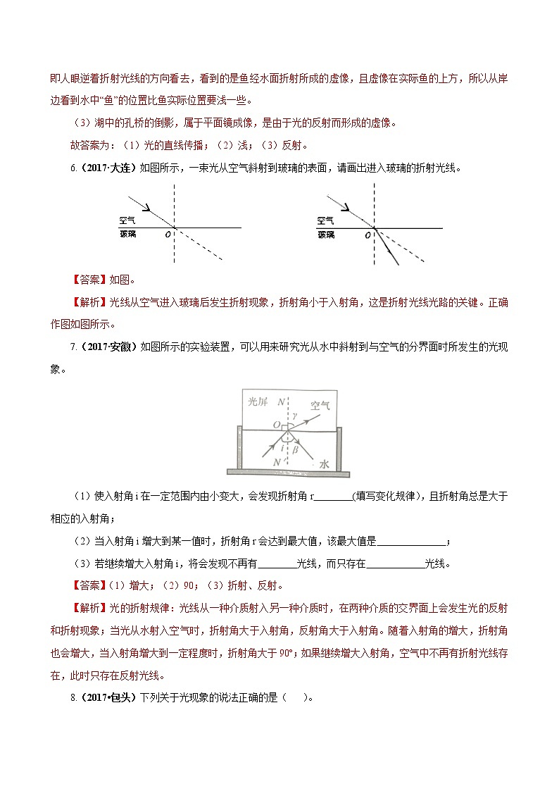中考物理专题03 光现象-2020年中考物理一轮复习讲练（解析版）03