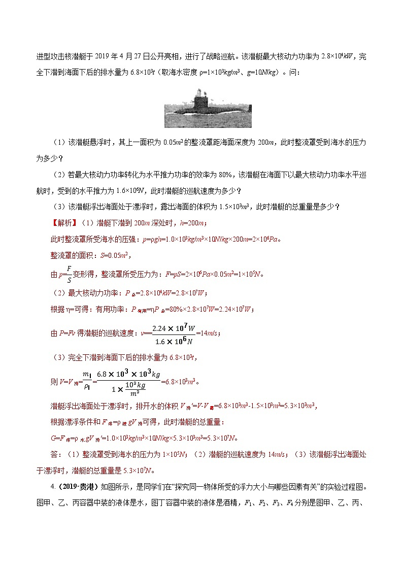 中考物理专题11 浮力-2020年中考物理一轮复习讲练（解析版）02