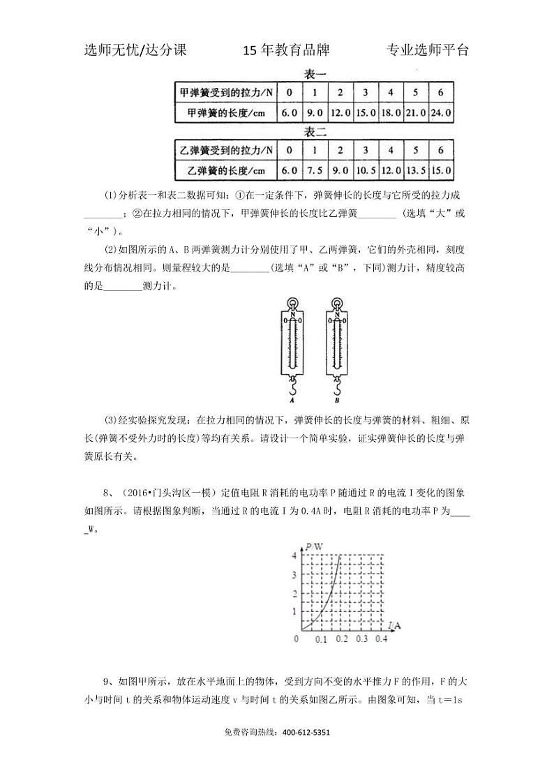 物理中考冲刺：图表信息专题 (提高)03