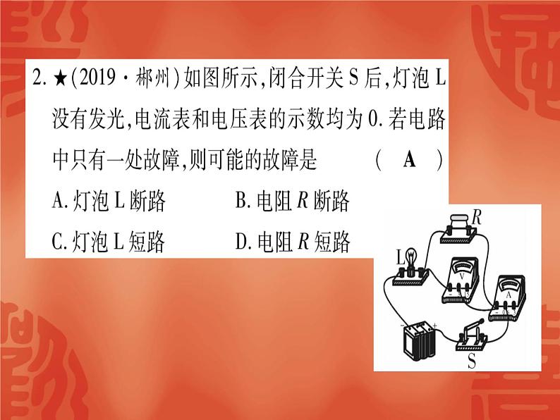 2020年中考物理复习作业课件：小专题六  电路故障分析(共11张PPT)04