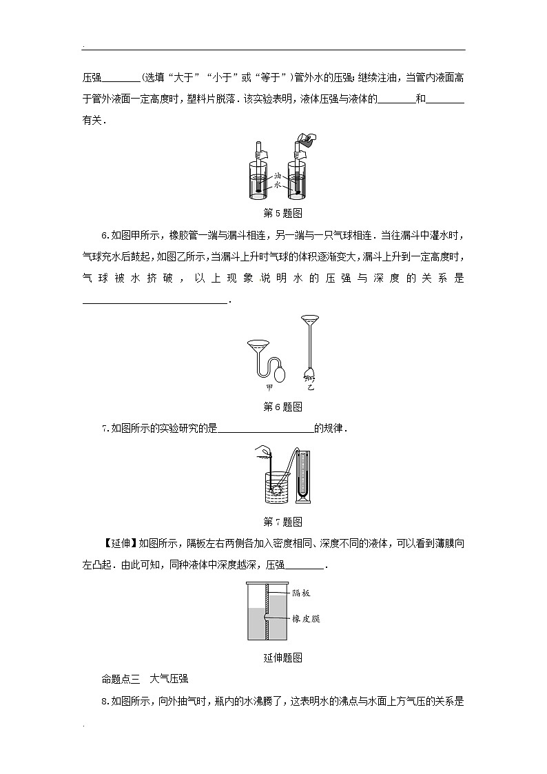 2019-2020学年中考物理第一轮复习　压强（有答案） 试卷02