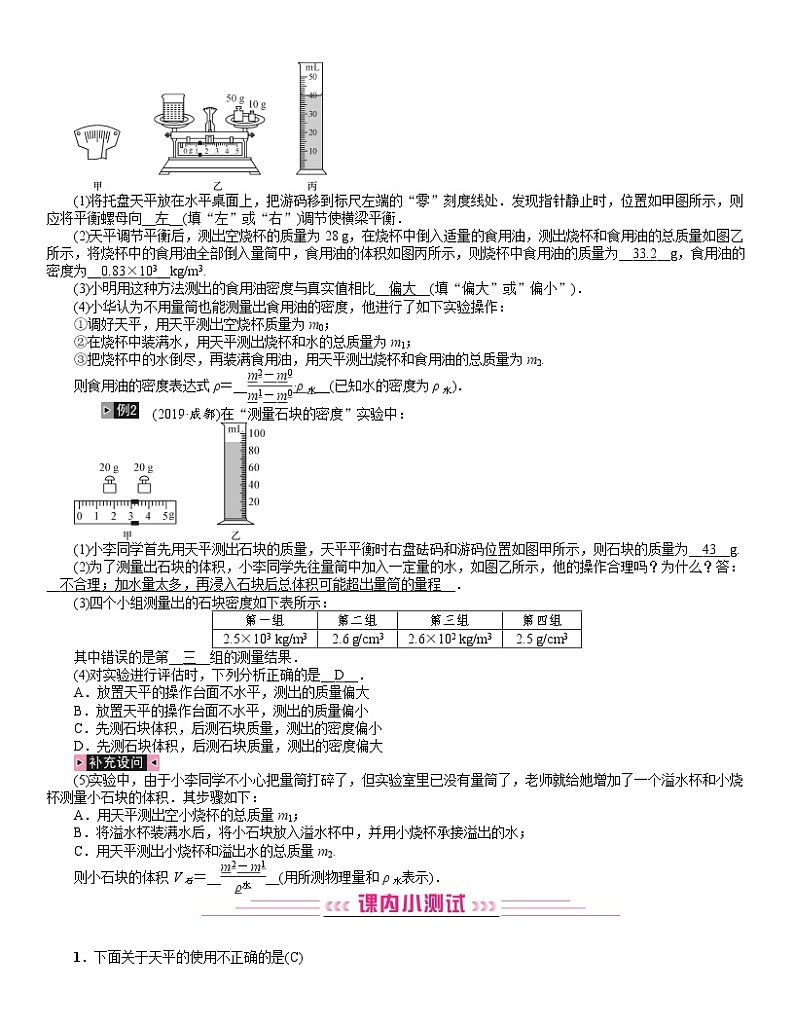 四川省中考物理考点复习教案：第9讲 质量与密度03
