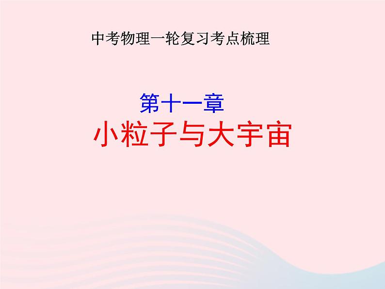 2020年中考物理一轮复习第十一章小粒子与大宇宙考点梳理课件沪科版01