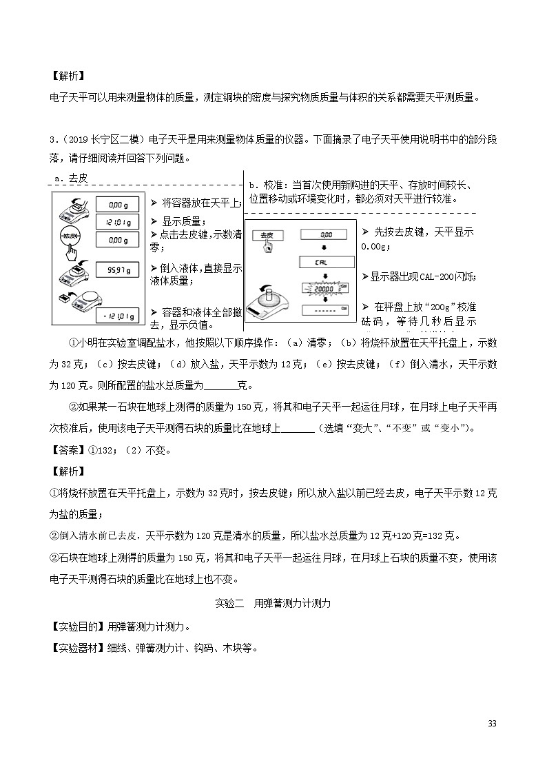 上海市2020年中考物理备考复习资料汇编专题16初中物理15个实验与练习03
