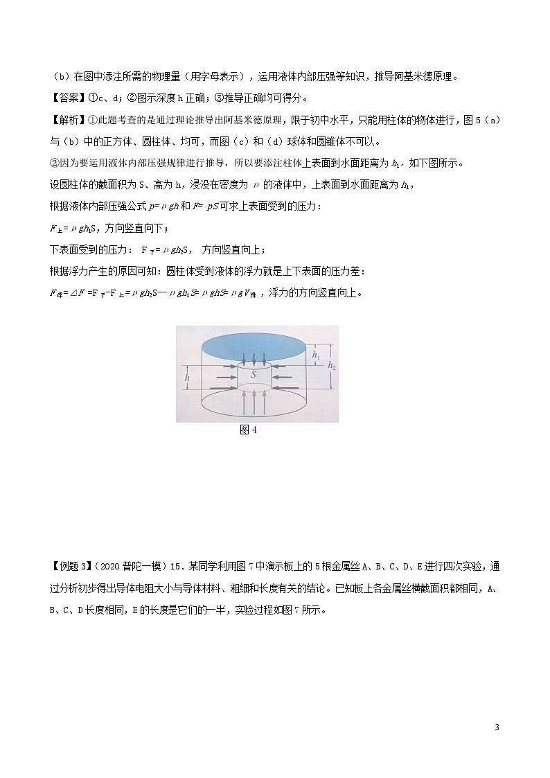 上海市2020年中考物理备考复习资料汇编专题12情景图片题分析03