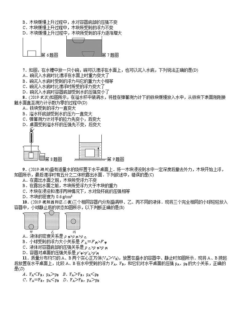 四川省中考物理专题训练：一、压强与浮力的应用和计算02
