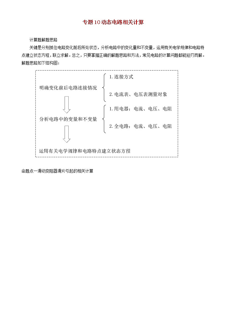 备战2020中考物理三轮复习电学精准突破专题10动态电路相关计算2020070849101