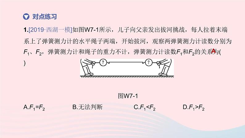 （杭州专版）2020中考物理复习方案第07课时力力的测量和表示课件08