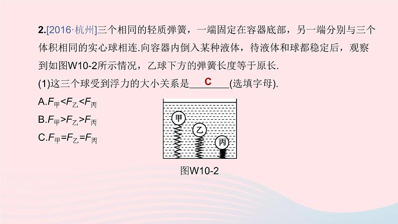 （杭州专版）2020中考物理复习方案第10课时浮力课件08