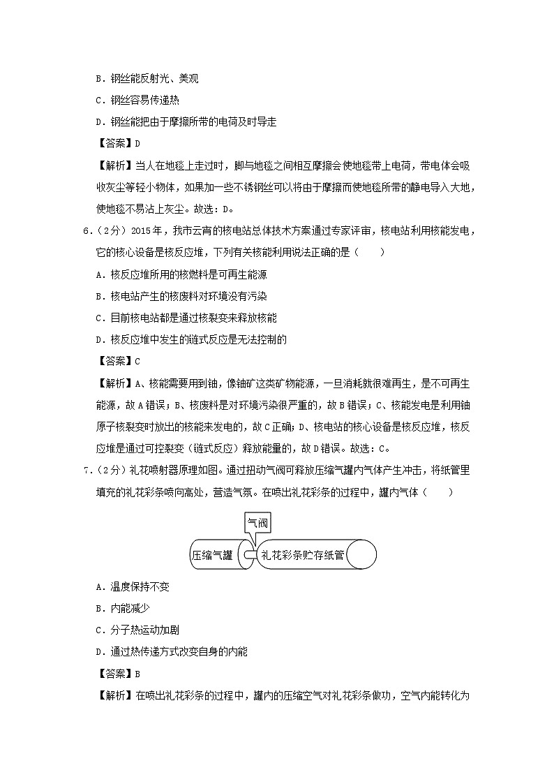 福建省2020年中考物理猜想卷（二）（含解析）第3页