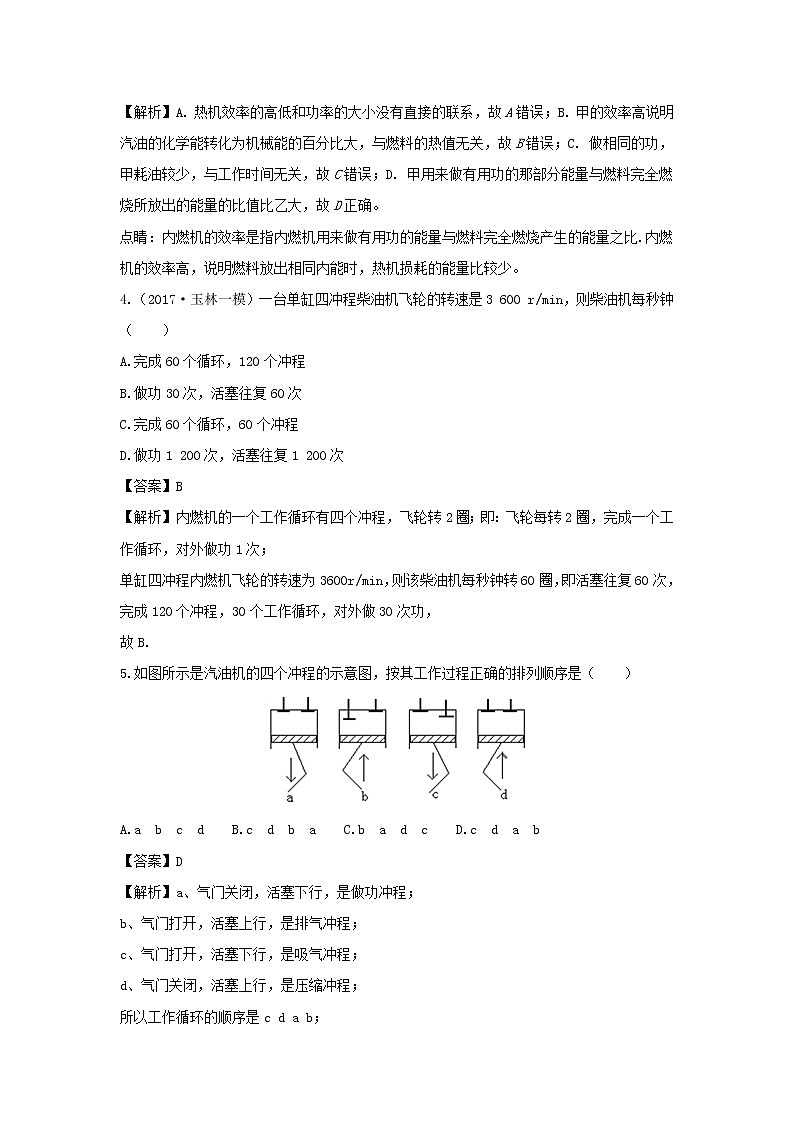 （暑假新课练）2020年九年级物理专题16热机（含解析）新人教版02