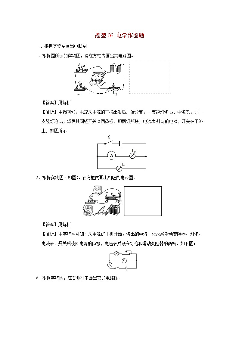 冲刺2020中考物理倒计时专攻32种题型06电学作图题01