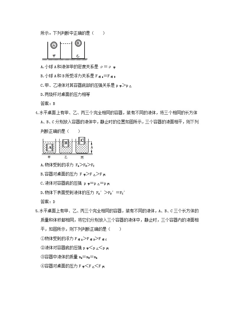 冲刺2020中考物理倒计时专攻32种题型20多物体多液体题型剖析02