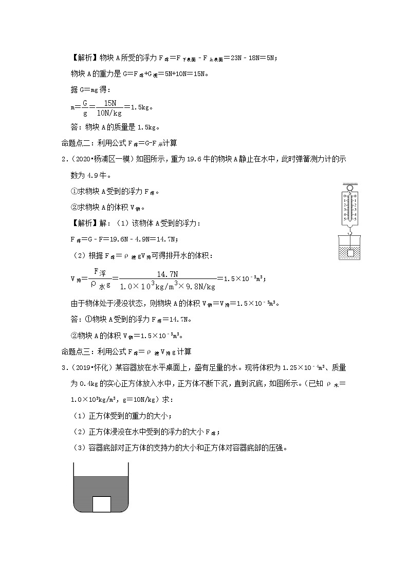 冲刺2020中考物理倒计时专攻32种题型15浮力压强综合计算02