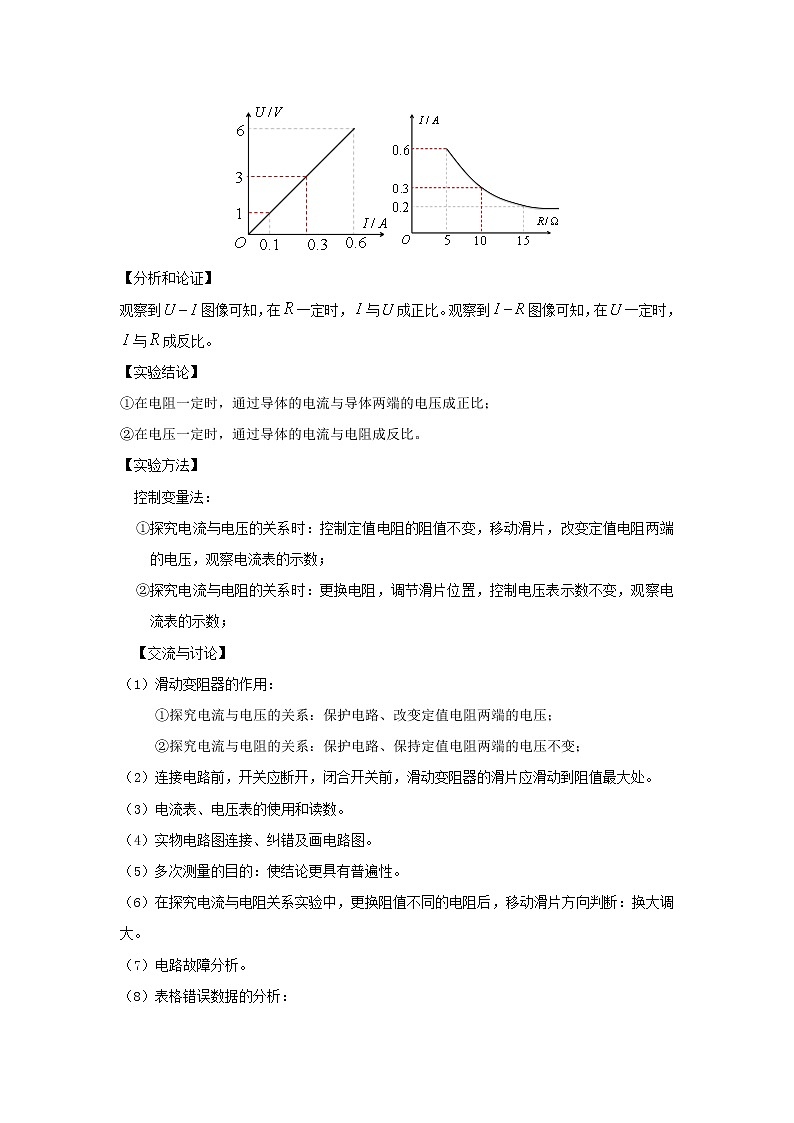 中考物理实验专题突破针对训练实验22探究电流与电压和电阻的关系02