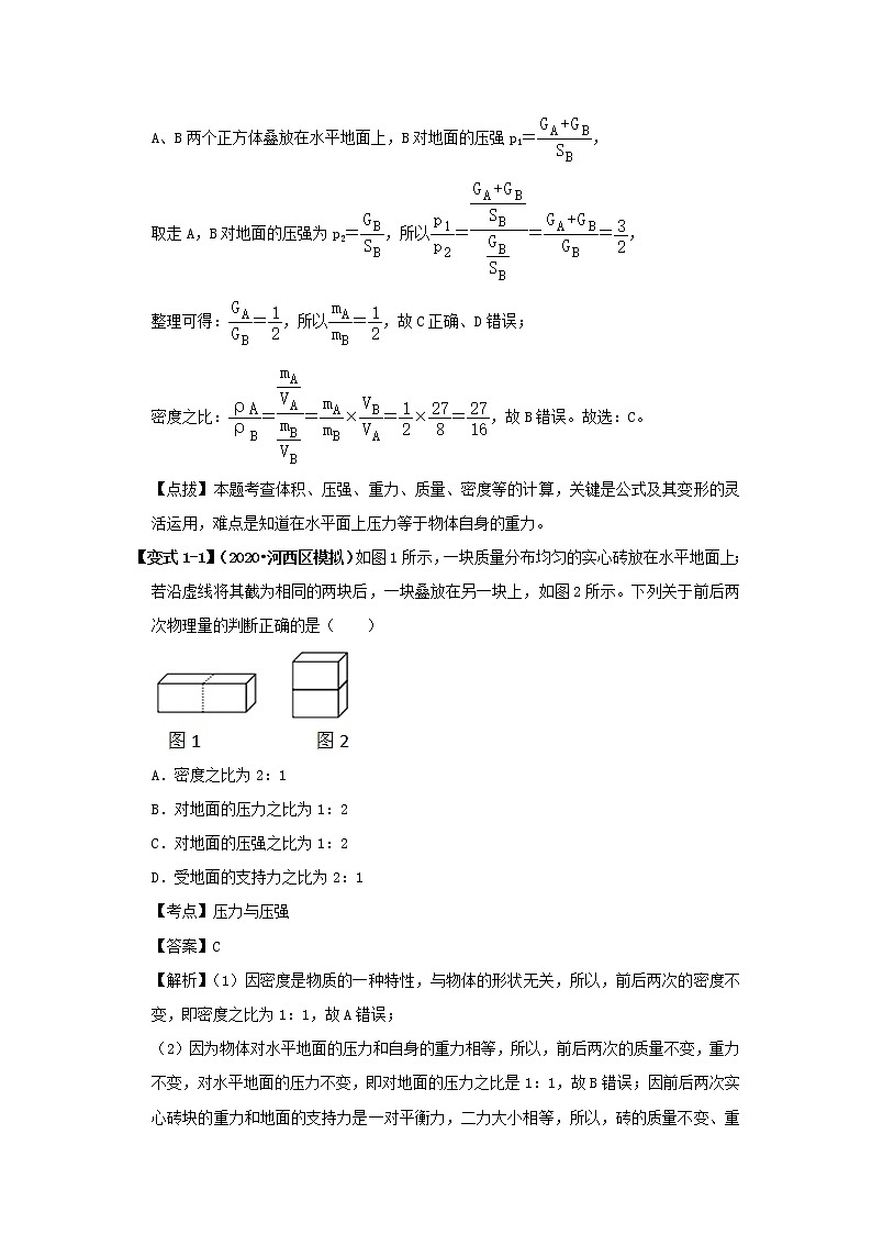 （决胜2020年）中考物理压轴题剖析与精练专题08压强（含解析）第2页