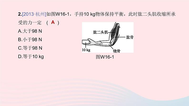 杭州专版2020中考物理复习方案第16课时简单机械――杠杆课件06