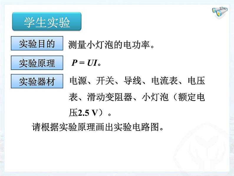 人教版九年级全一册物理： 18.3测量小灯泡的电功率 课件 (共15张PPT)第3页