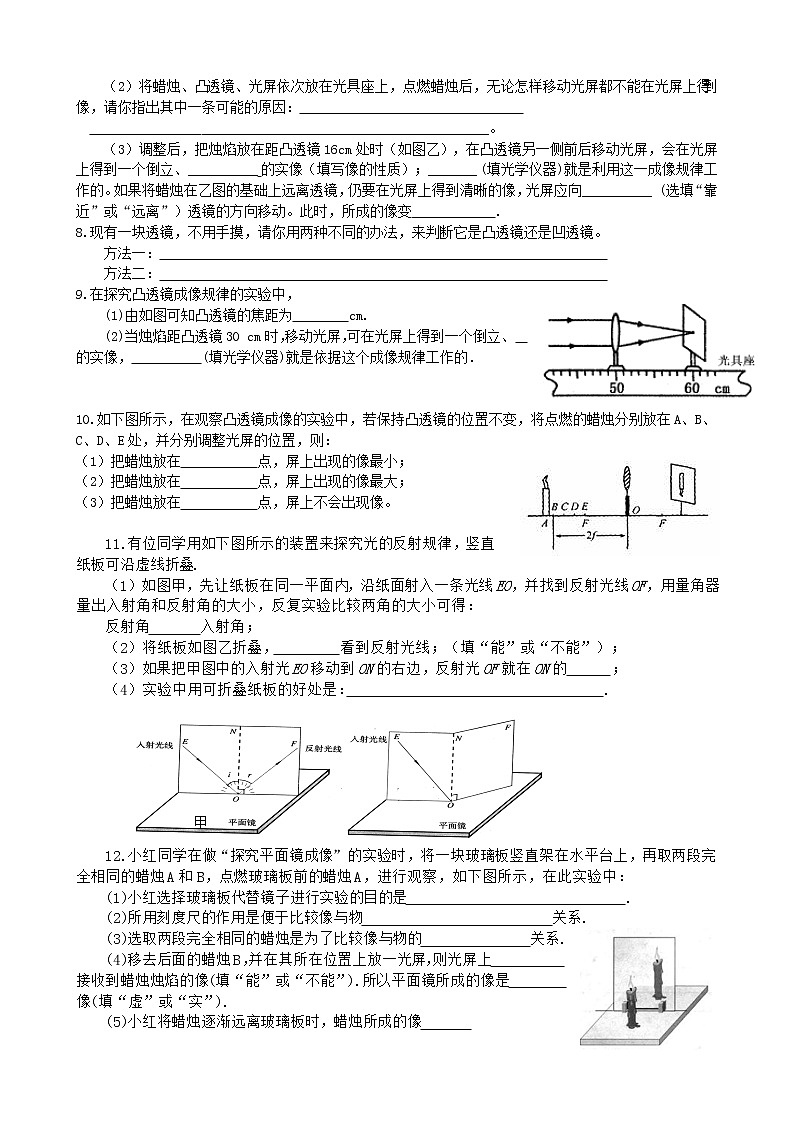 人教版九年级物理中考实验专题——光学部分第3页