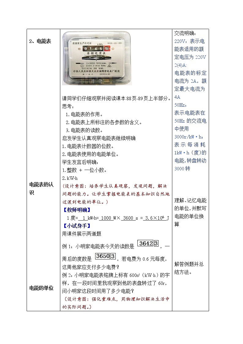 人教版九年级物理教案：18.1电能电功_103