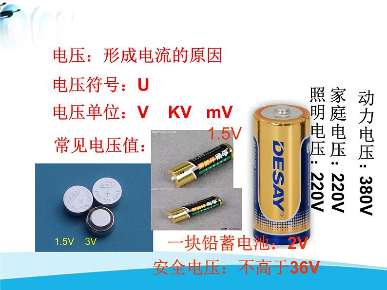 北师大版九年级物理全册第十一章第五节 《五电压》课件04