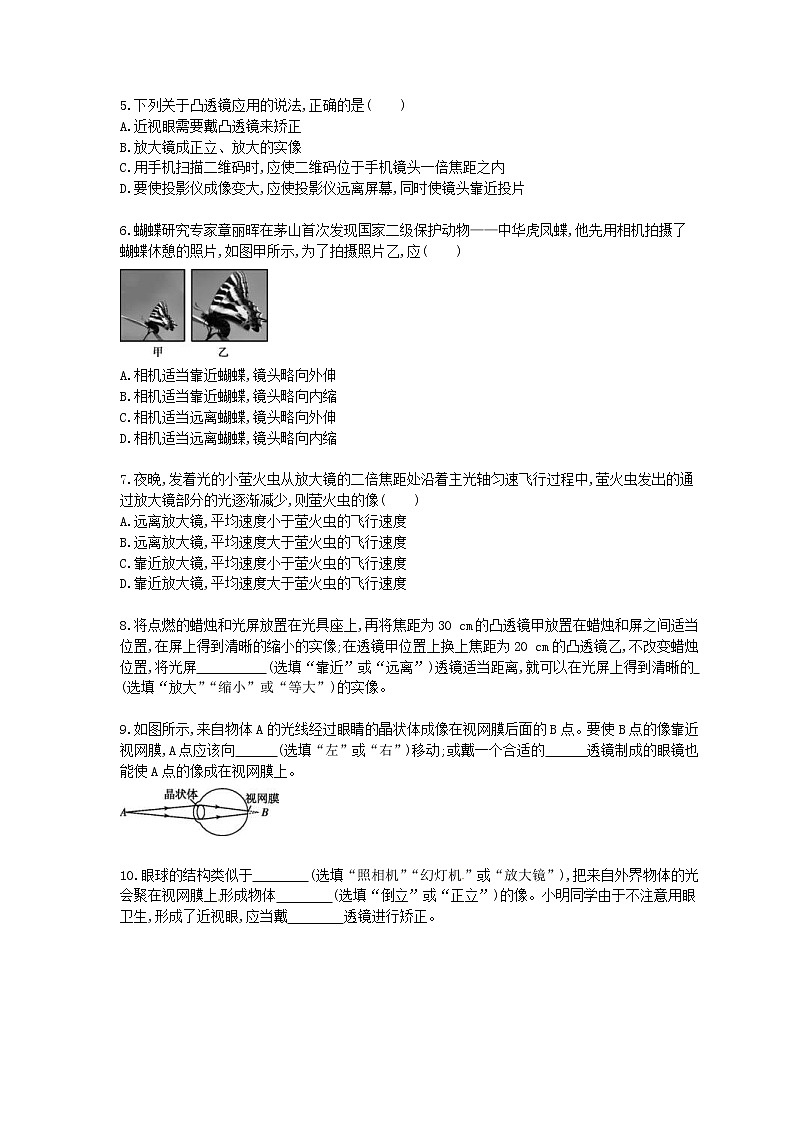 2021年中考物理一轮单元课时训练 透镜及其应用（含答案解析）02