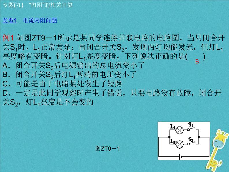 中考物理二轮复习专题突破09 “内阻”的相关计算 复习课件（含答案）第3页