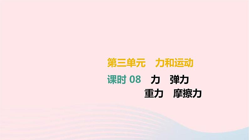 中考物理高分一轮单元复习08力 弹力 重力 摩擦力 课件（含答案）01