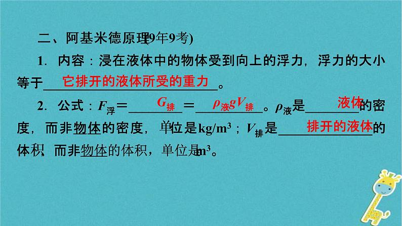 中考物理总复习 第12课时 浮力阿基米德原理 课件（含答案解析）第8页