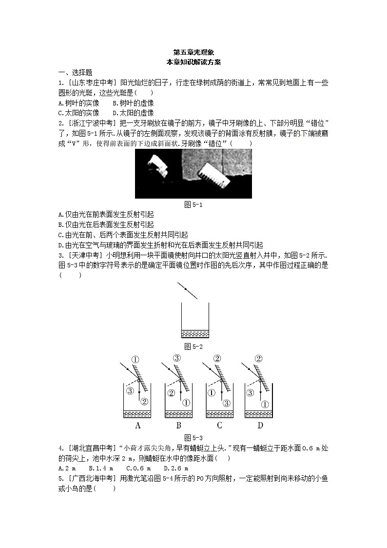 北师大版八年级物理上册练习：第5章《本章知识解读方案》（含答案）01