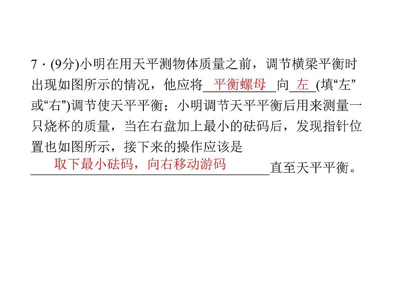 人教版八年级物理  6.1质量 复习练习课  课件 (共16张PPT)第8页