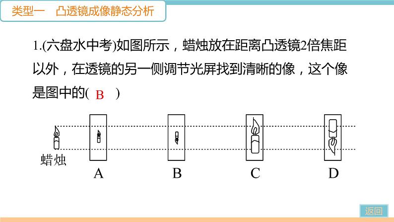 第四单元 专题六　凸透镜成像规律的分析 练习课件04