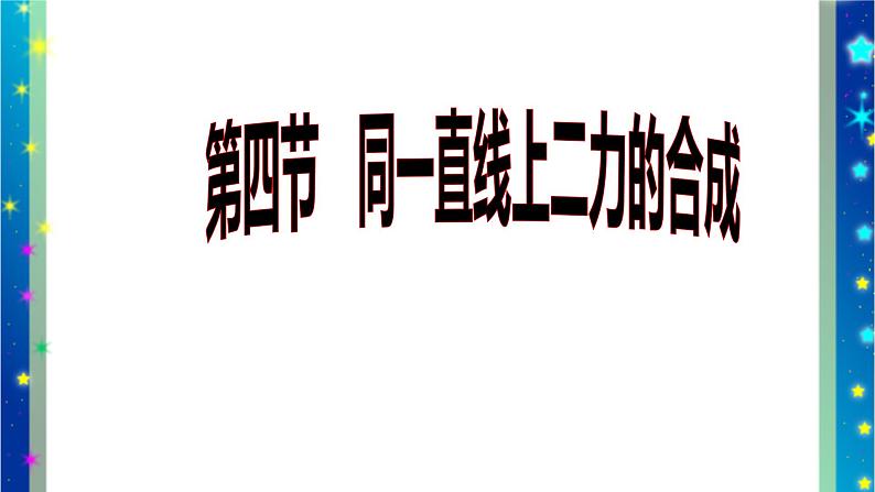 北师大版八年级物理下册第七章第四节《四 同一直线上二力的合成》课件01