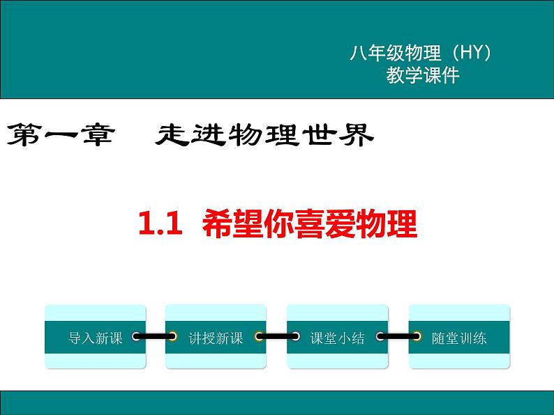 粤沪版物理八年级上册1.1  希望你喜爱物理 课件01