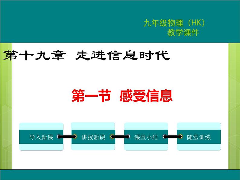 沪科版物理九年级：19.1 感受信息 课件01