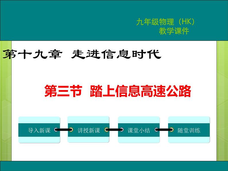 1沪科版物理九年级：9.3 踏上信息高速公路 课件01