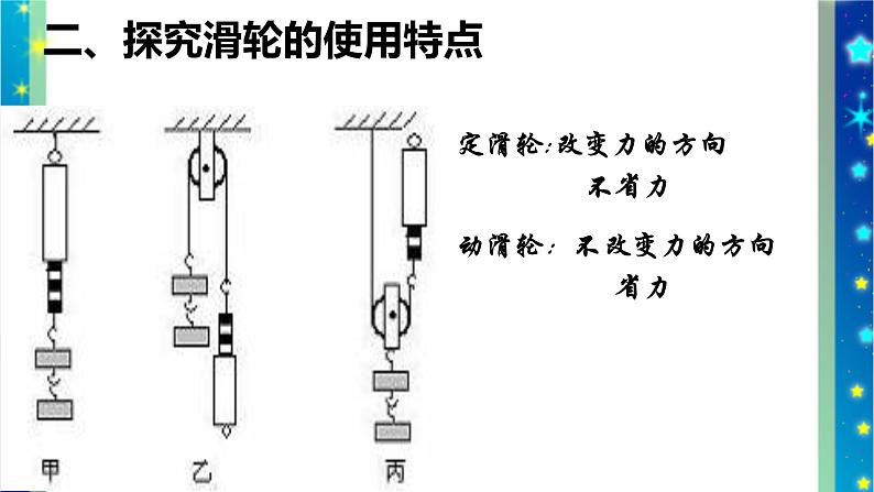 北师大版八年级物理下册第九章第二节《二   滑轮》课件06