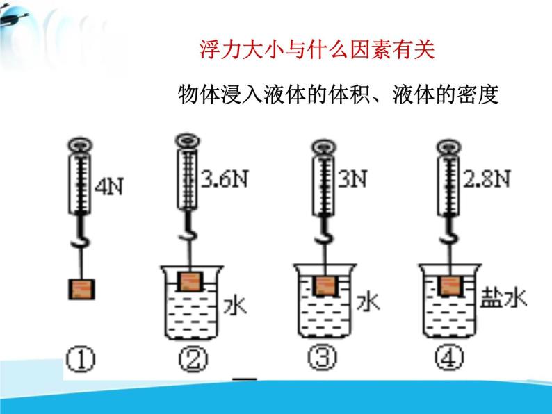 北师大版 浮力八年级物理下册第八章第五节《学生实验：探究——影响浮力大小的因素》同步练习06