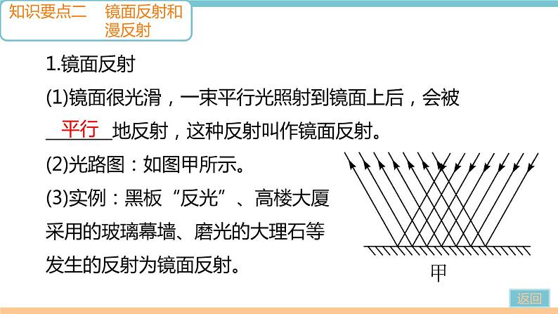 第四章  第2节   第2课时　光路的可逆性　镜面反射和漫反射 作业课件03