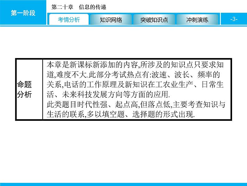 2020届中考物理总复习课件：第二十章　信息的传递 (共28张PPT)03