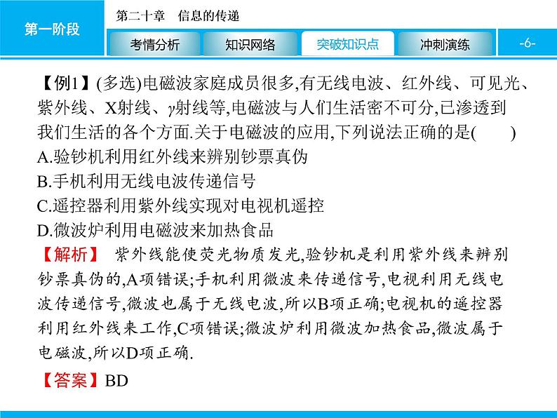 2020届中考物理总复习课件：第二十章　信息的传递 (共28张PPT)06