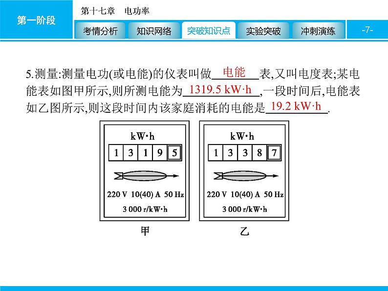 2020届中考物理总复习课件：第十七章　电功率 (共91张PPT)07