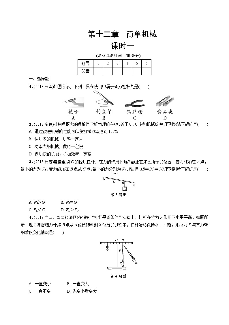 中考复习真题汇编专项复习  简单机械（有详解答案）01