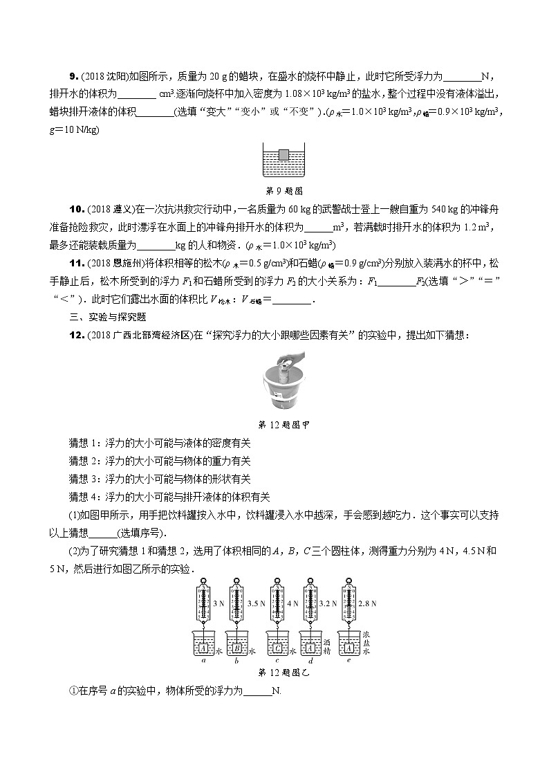 中考复习真题汇编专项复习  浮　力 （有详解答案）03