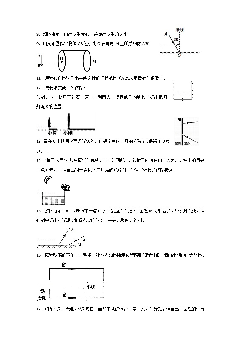 初二物理第四章 光现象 单元测试卷第2页